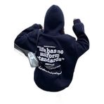 Trendseninle Kadın Lacivert Oversize Life Has Baskılı Kapüşonlu Sweatshirt Hoodie, L