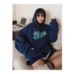 Trendseninle Kadın Lacivert Oversize Nice Baskılı Sweatshirt