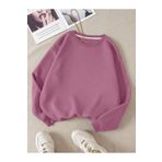 TrendSeninle Kadın Leylak Moru Düz Bisiklet Yaka Sweatshirt- Leylak Moru L