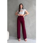 Trendseninle Kadın Likralı Cırt Kapama Bordo Palazzo Pantolon, 40