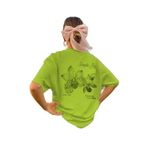 Trendseninle Kadın Lime Yeşili Simple Joy Baskılı Oversize Tişört, S