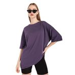 TrendSeninle Kadın Mor Oversize T-shirt Mor XL