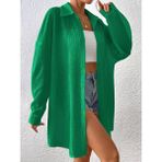 Trendseninle Kadın Oversize Uzun Gömlek - Yeşil - Standart