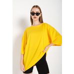 TrendSeninle Kadın Sarı Oversize T-shirt Sarı XL