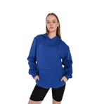 TrendSeninle Kadın Sax Mavi Oversize Kapüşonlu Sweatshirt 000 S.Mavi L