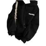 Trendseninle Kadın Siyah Inmodern Baskılı Oversize Kapüşonlu Sweatshirt Hoodie, L