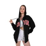 TrendSeninle Kadın Siyah Newyork Baskılı Sweat Hırka 000 Siyah S/M