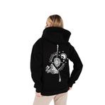 TrendSeninle Kadın Siyah Oversize Pusula Sırt Baskılı Hırka Sweatshirt Siyah S