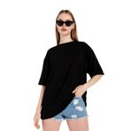 TrendSeninle Kadın Siyah Oversize T-shirt -Siyah L