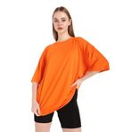 TrendSeninle Kadın Turuncu Oversize T-shirt Turuncu L