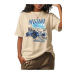 Trendseninle Kadın Vizon Miami Speed Way Baskılı Oversize Tişört, XL