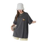 TrendSeninle Logo Baskılı Hope Füme Kadın T-shirt