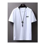Trendseninle NY Baskılı Oversize Beyaz Oversize Erkek T-shirt