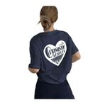 Trendseninle Optimistic Baskı Lacivert Oversize Kadın T-shirt