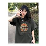 Trendseninle Repair Baskılı Füme Oversize Kadın T-shirt