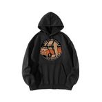 Trendseninle San Fransısco Woswos Baskılı Siyah Kahverengi Kapüşonlu Oversize Kadın Sweatshirt