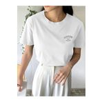 Trendseninle Sunshine Baskılı Beyaz Oversize Kadın T-shirt