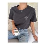 Trendseninle Sunshine Baskılı Füme Oversize Kadın T-shirt