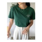 Trendseninle Sunshine Baskılı Nefti Yeşili Oversize Kadın T-shirt