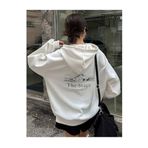 Trendseninle The Stage Baskılı Beyaz Kapüşonlu Kadın Sweatshirt