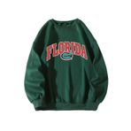 Trendseninle Timsah Baskılı Yeşil Oversize Kadın Sweatshirt