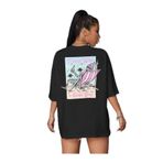 Trendseninle Today Was Baskılı Siyah Oversize Kadın T-shirt