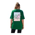 Trendseninle Today Was Baskılı Yeşil Oversize Kadın T-shirt