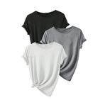 TrendSeninle Unisex 3Lü Paket Düz Oversize Tişört Beyaz Gri Siyah BeyazGriSiyah S