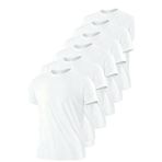 TrendSeninle Unisex 6'lı Paket Düz Oversize Tişört Beyaz BEYAZ S