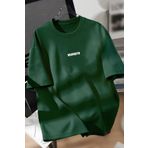 Trendseninle Unisex Erkek/Kadın Nefti BROOKLYN Renkli Özel Baskı Oversize Pamuklu Bisiklet Yaka T-Shirt Tişört