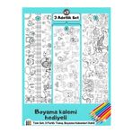 TrendTopic 3 Farklı Tema Dev Boyama Kağıdı 60 cmx2 Metre Tatil Aktivite Rulosu - Çocuk Eğitici Boya Rulo Kağıt 3 lü Set