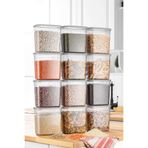 trendy kitchen 12 Adet 24 Parça 2 Litre Dikdörtgen Erzak Bakliyat Saklama Kabı Seti 20 Etiket Hediyeli