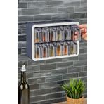 trendy kitchen 12li Standlı Kendinden Yapışkanlı Kapaklı Kaşıklı Baharatlık Takımı-kulplu Baharatlık(--ANTRASİT--)