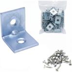 Trendy Pazars 25 Adet, L Tipi Metal Köşebent, 16X16X16MM, Vida Dahil, Mobilya Dolap Raf Montaj Bağlantı Aparatı, 2mm Kalınlık, Gümüş Renk - Option-1