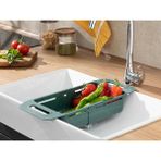 Trendy Plastik Ayarlanabilir Lavabo Süzgeci Süzgeç 48X19X8 cm Yeşil - Seçenek 1 - Antrasit