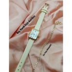 Trendy Retro Vintage Kadın Kol Saati- Gold Kasa- Oval Model- Bej Düz Kordon TT0054 - 20 cm