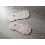 TrendyChic Ikili Beyaz-Pembe Şeffaf Nokta Detaylı Kadın Babet Çorabı - 36 - 39 - Beyaz - Pembe