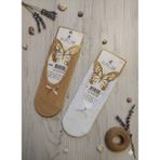 TrendyChic Kadın Beyaz-Bej 2'li Dantelli File Pamuklu Babet Çorap - 35 - 40 - Beyaz - Ten