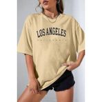 Trendypassion Los Angles Tasarım T-Shirt - XL - Bej