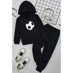 Trendypassion Only Trendwear Erkek Çocuk Pamuklu Eşofman Takımı Siyah Renkli Futbol Baskılı Yumuşak Özellikli - 9 - 10 Yaş