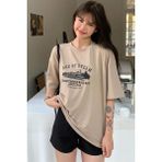 Trendypassion Only Trendwear Unisex Age Of Steam Baskılı Tasarım TShirt Bej Renk Truvakar Kol Dijital Baskı - XL