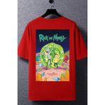 Trendypassion Rick And Morty Baskılı T-Shirt - S - M - Kırmızı