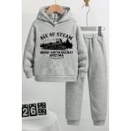 Trendypassion Uygun Tarz Age Of Baskılı Erkek - Kız Eşofman Takımı Gri Pamuk Polyester 3 - 4 Yaş Normal Bel Lastikli Paça