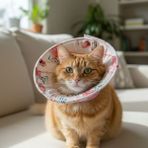 TrendyPati Kedi ve Köpek Koni Yakalığı ,elizabeth Yakalık, Ameliyat Sonrası Koruyucu Yakalık - XS - Pembe - Beyaz