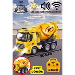 Trendzone Full Fonksiyon Sesli LED Işıklı Şarjlı Uzaktan Kumandalı Rc Beton Mikseri 30 cm - Sarı