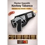 Trendzone Mantar Kapsüllü Kovboy Tabanca | Gerçekçi Ses Efektli Kemere Takılabilen Kılıflı Oyuncak Silah - Metalik Gri