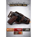 Trendzone Mantar Kapsüllü Kovboy Tabanca | Gerçekçi Ses Efektli Kemere Takılabilen Kılıflı Oyuncak Silah - Siyah