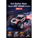 Trendzone Uzaktan Kumandalı Şarjlı LED Işıklı Buhar Atan 4x4 30KM/H Yapan Rc Off-Road Araba - Beyaz