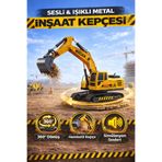 TRENDZONE Uzaktan Kumandalı Sesli Işıklı Metal Kepçe Oyuncak – 360° Dönen RC Ekskavatör İnşaat İş Makinesi