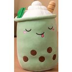TRENSETGO Baloncuk çay fincanı, pelüş hayvan, ev dekorasyonu, pelüş yastık, oyun zamanı için dekoratif yastık, kız arkadaş, çocuk, arkadaş, sevgili için hediye (yeşil – 33 cm)